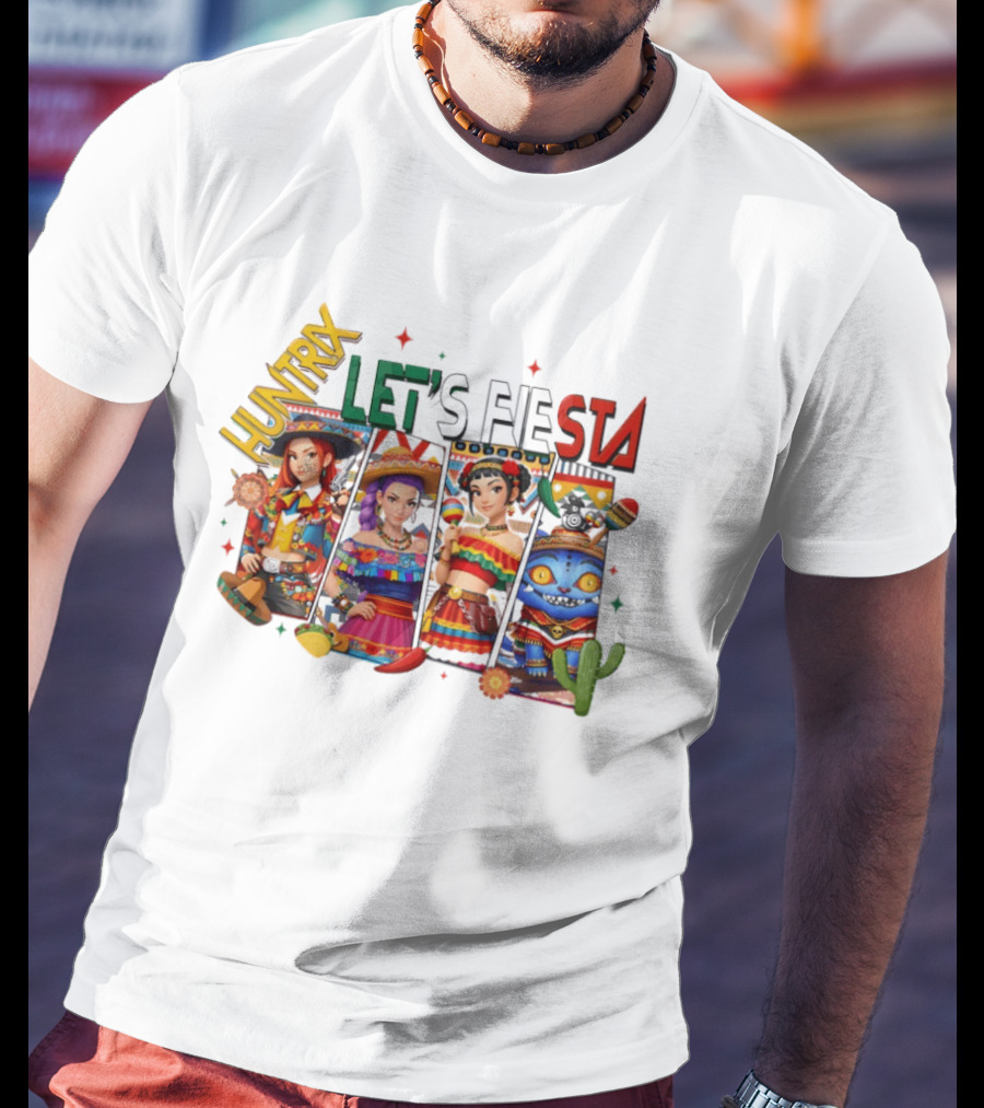 Huntrix Let's Fiesta K Pop Demon Hunter Characters T-Shirt
