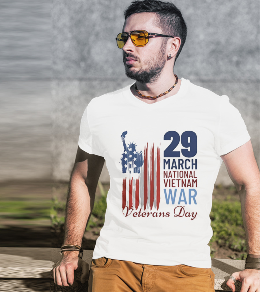 March 29 Honor National Vietnam War Veterans Day Patriotic Flag Recognize Heroes T-Shirt
