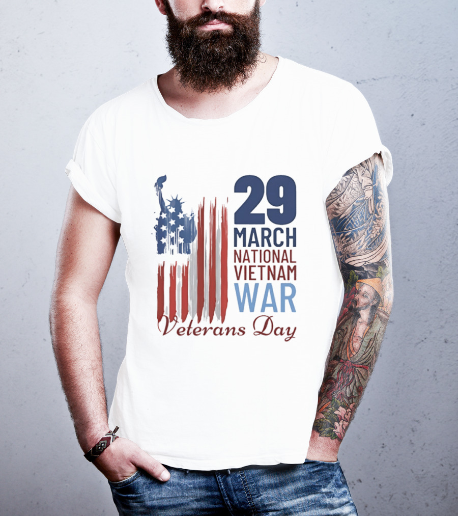 March 29 Honor National Vietnam War Veterans Day Patriotic Flag Recognize Heroes T-Shirt