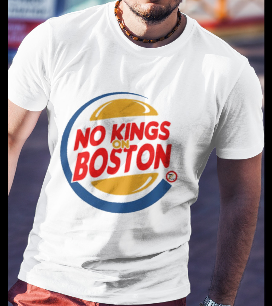 No Kings On Boston Rally Saturn Burger T-Shirt