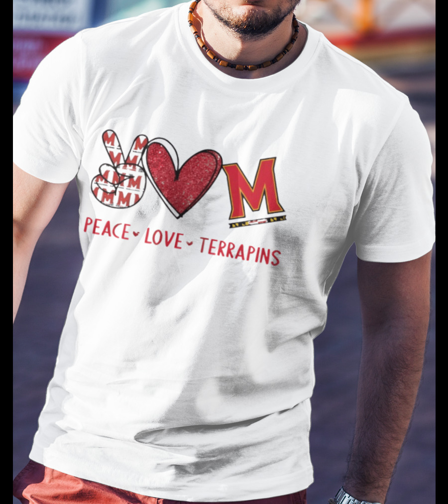 Peace Love Maryland Terrapins M 2026 T-Shirt