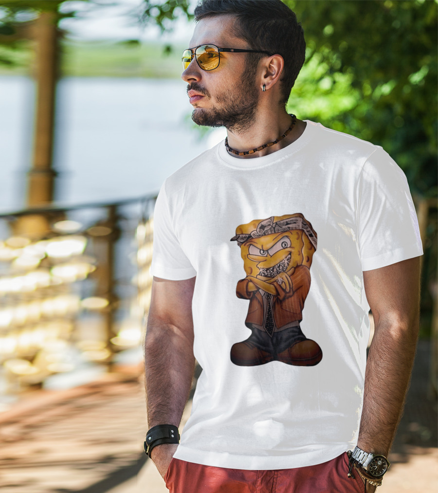 SquarePants Registered Flex Offender Gangster With Bandana And Bling T-Shirt