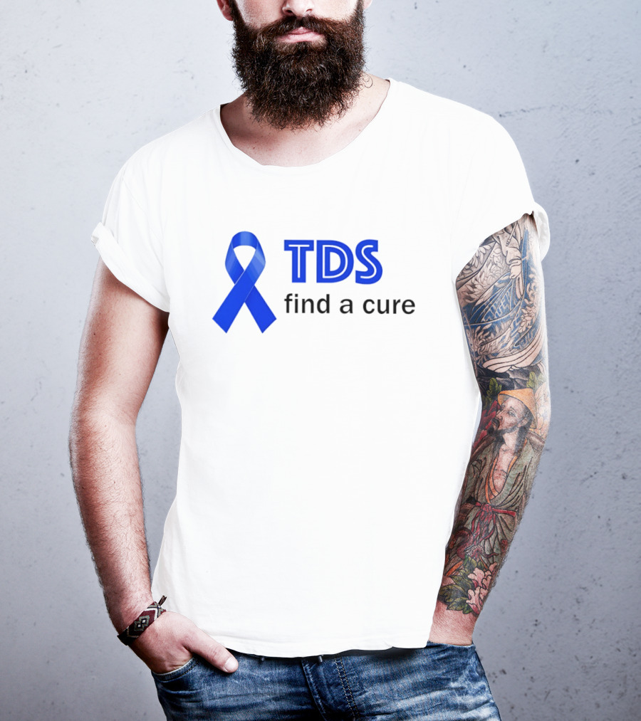 TDS Find A Cure Blue Ribbon Awareness T-Shirt
