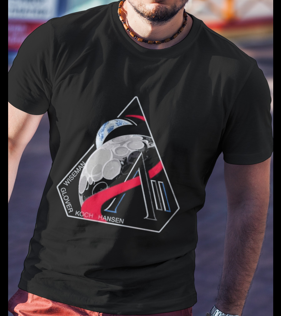 Artemis II Mission Wiseman Glover Koch Hansen Patch T-Shirt