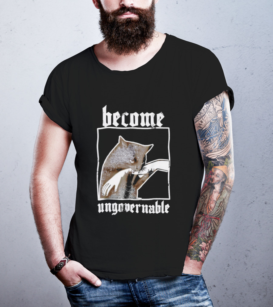 Become Ungovernable Cat Biting Hand T-Shirt