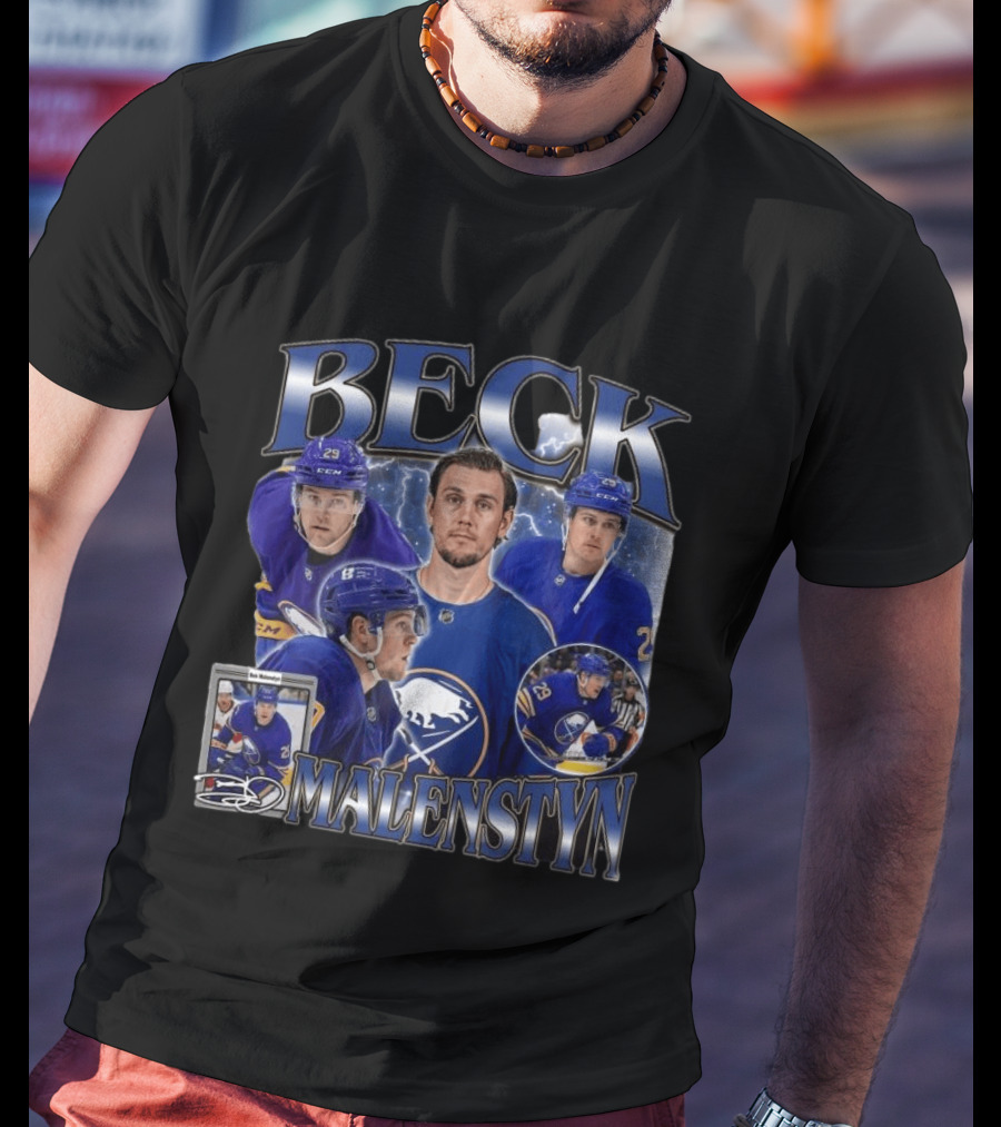 Beck Malenstyn Blue 29 Hockey Celebration T-Shirt