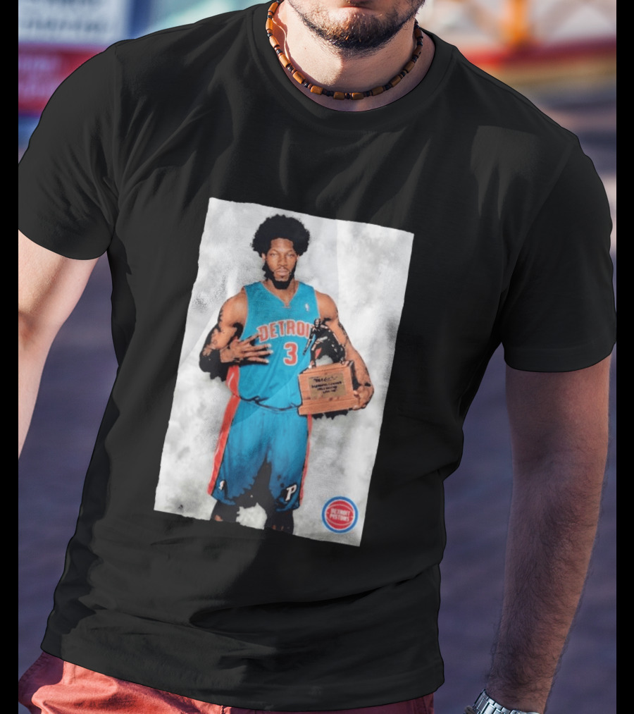 Ben Wallace Detroit Pistons Number 3 Defensive Player Of The Year MVP Recognition T-Shirt