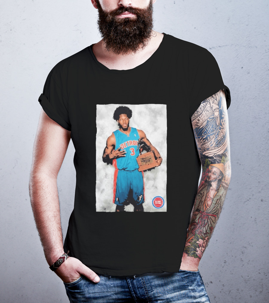 Ben Wallace Detroit Pistons Number 3 Defensive Player Of The Year MVP Recognition T-Shirt