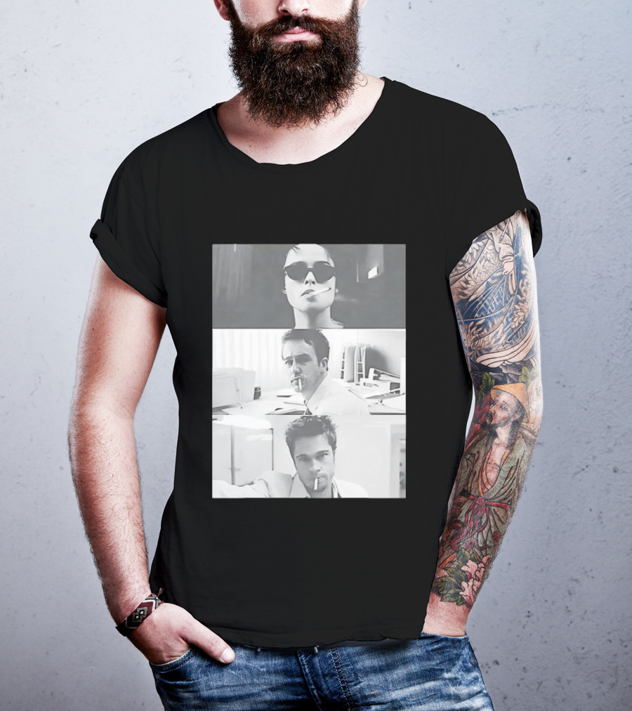 Brad Pitt Edward Norton Marla Film 1999 Smoking Scenes T-Shirt