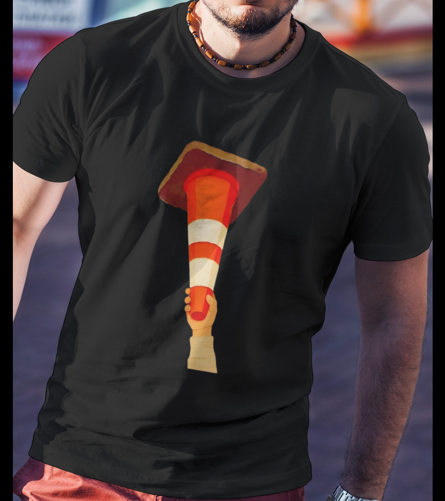 Hoist The Cone Traffic Symbol Celebration T-Shirt