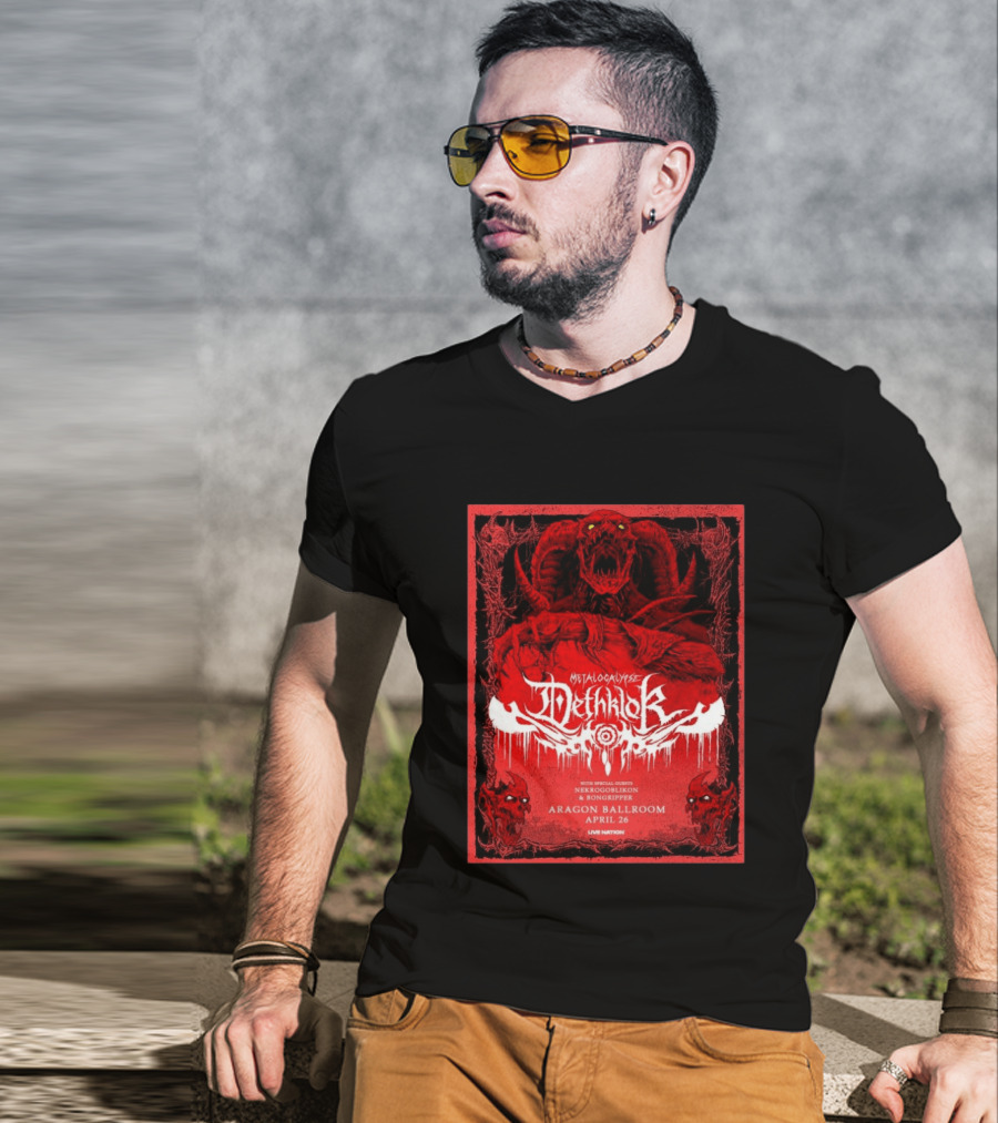Metalocalypse Dethklok With Nekrogoblikon And Bongripper At Aragon Ballroom April 26 Live Nation T-Shirt