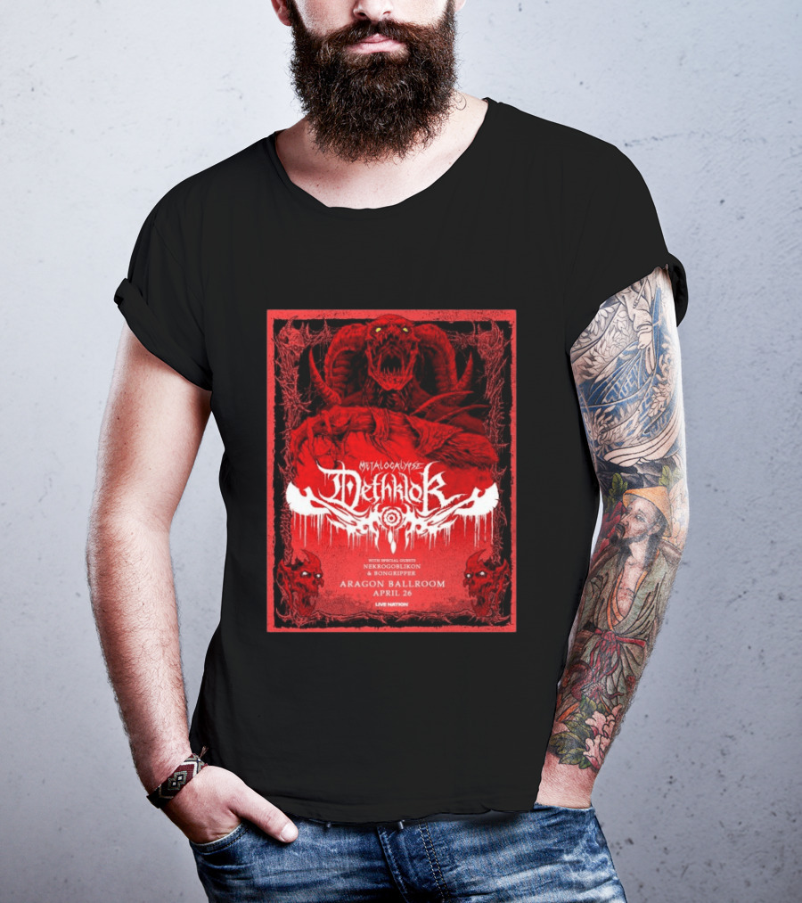 Metalocalypse Dethklok With Nekrogoblikon And Bongripper At Aragon Ballroom April 26 Live Nation T-Shirt
