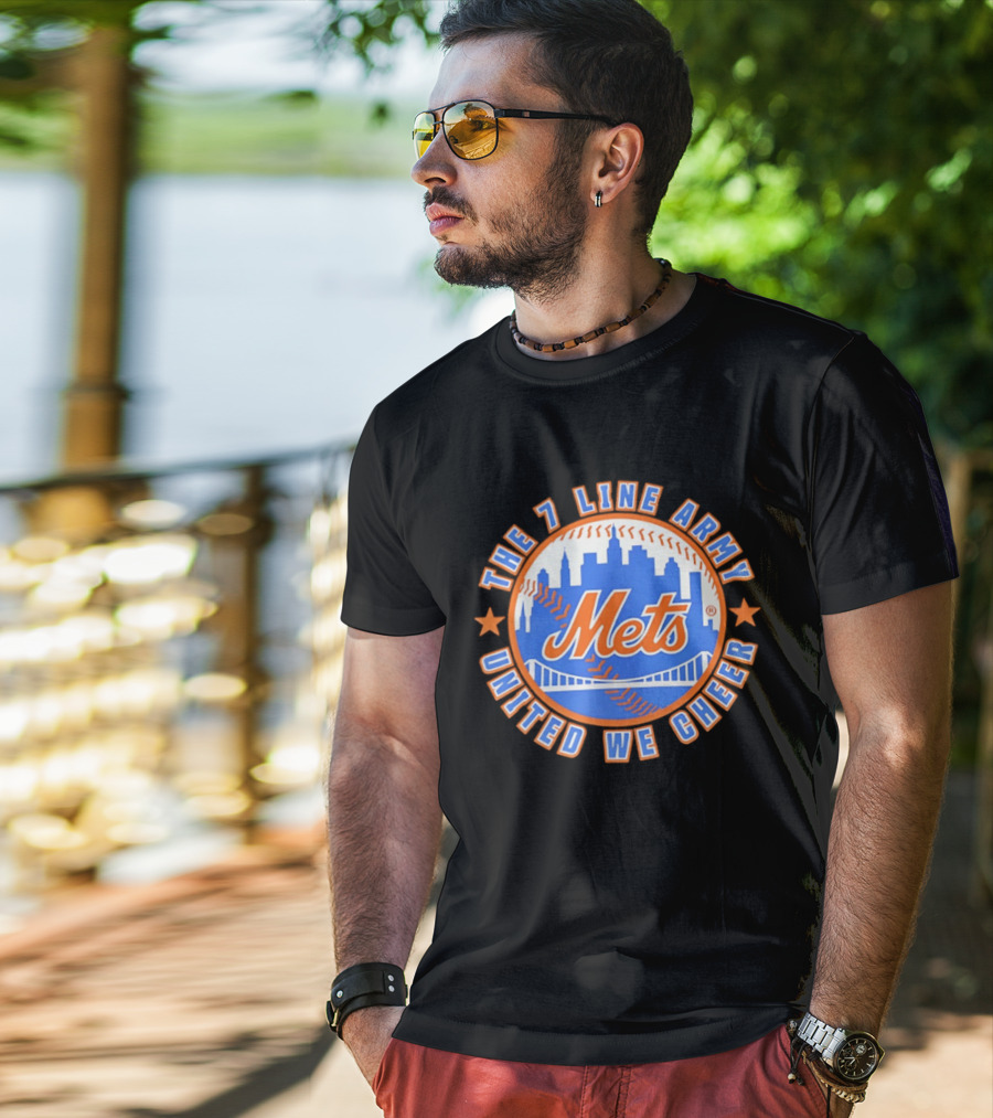 New York Mets The 7 Line Army United We Cheer T-Shirt