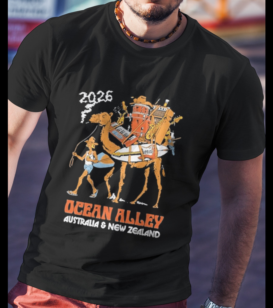2026 Ocean Alley Australia New Zealand Camel Tour T-Shirt