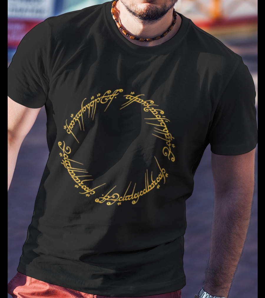Elvish Script Ring Inscription One Ring To Rule Them All T-Shirt