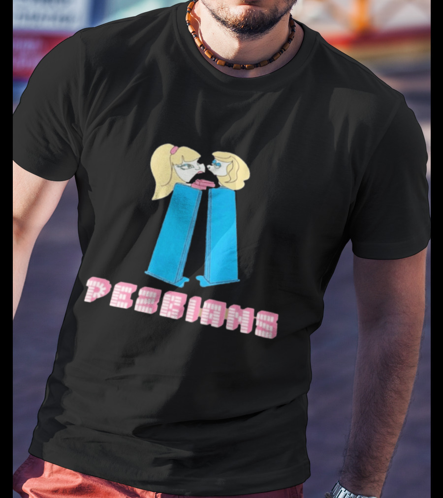 Pesbians Blonde Couple Kissing Meme Pez Dispenser T-Shirt