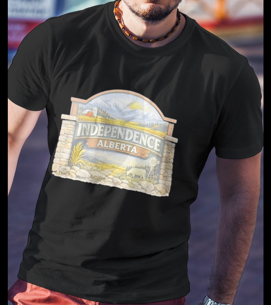 Independence Alberta Rural Landscape Sign Farm Scene T-Shirt