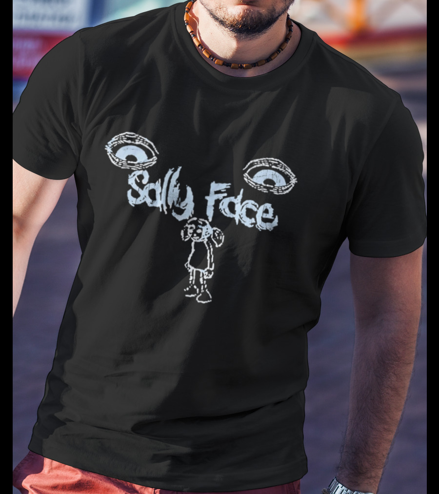 Sally Face Eyes Blue Sketch T-Shirt