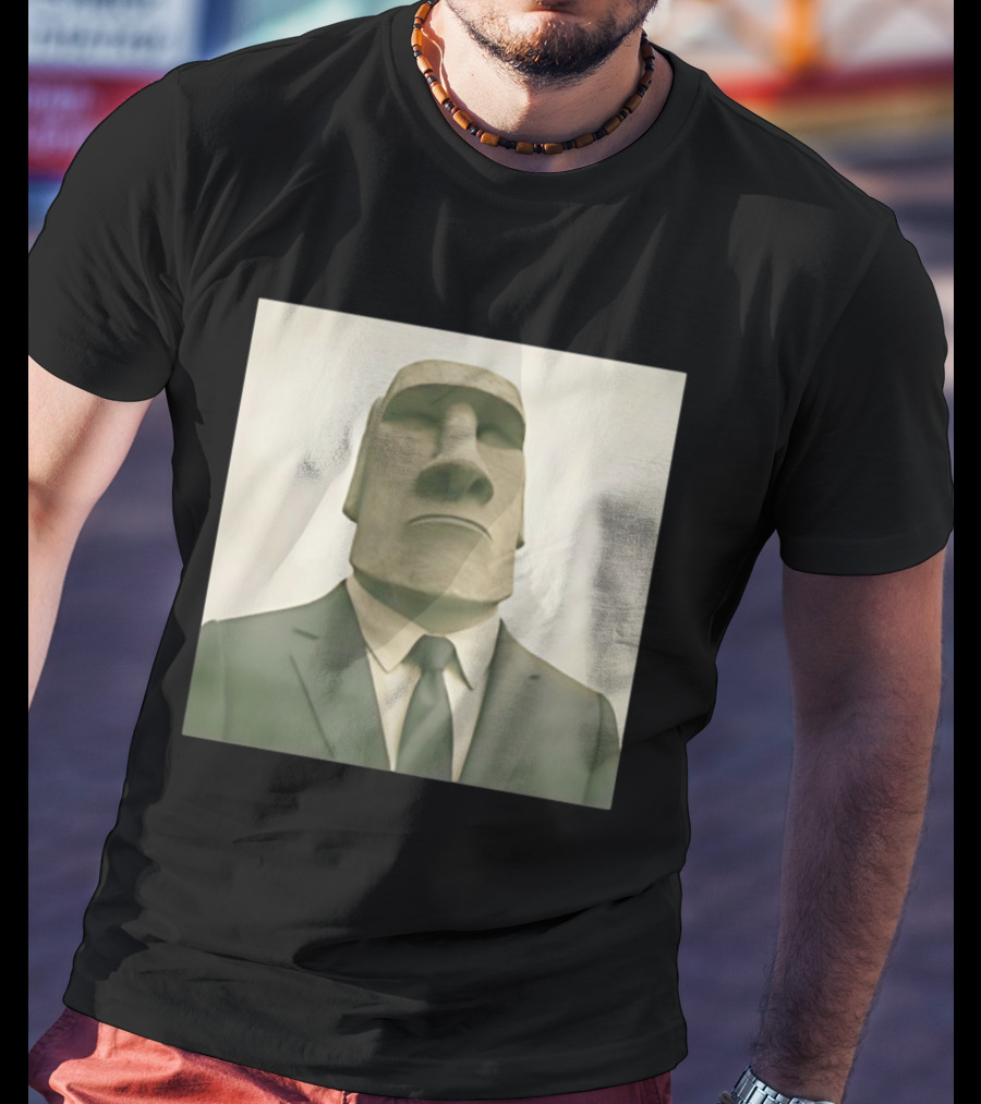 Moai Statue Wearing Business Suit T-Shirt
