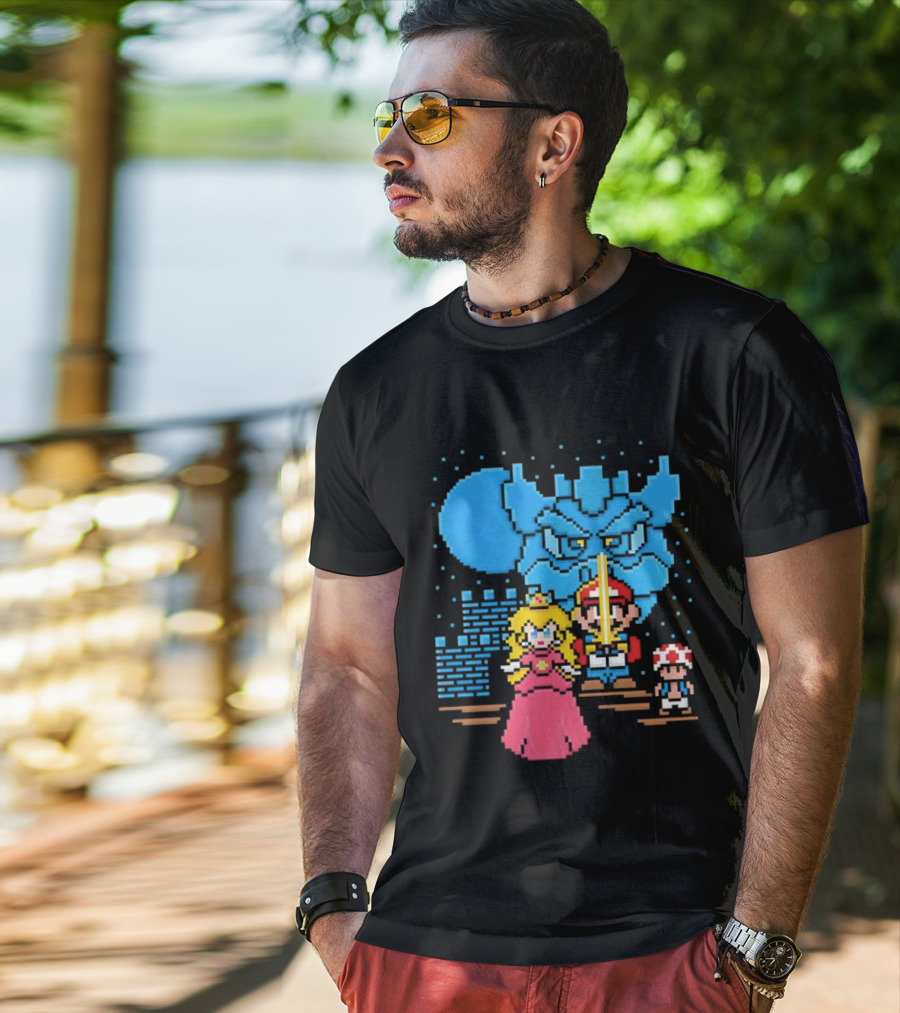 Super Mario Bros Star Wars Crossover With The Brothers Hildebrandt Pixel T-Shirt