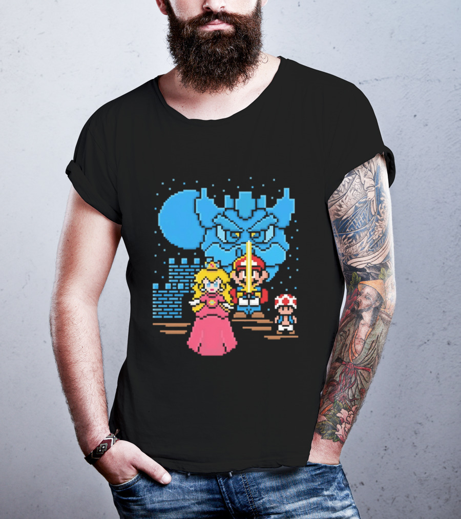 Super Mario Bros Star Wars Crossover With The Brothers Hildebrandt Pixel T-Shirt