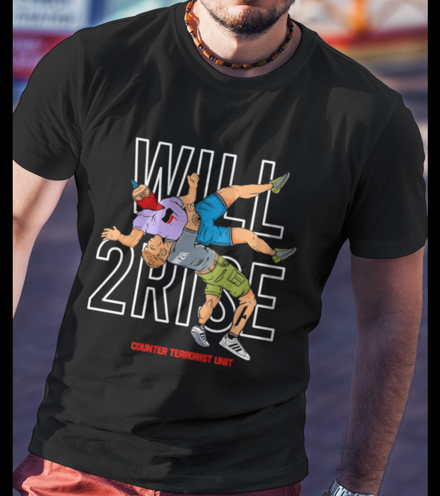 Will 2Rise Counter Terrorist Unit Emblem Wrestling Action T-Shirt