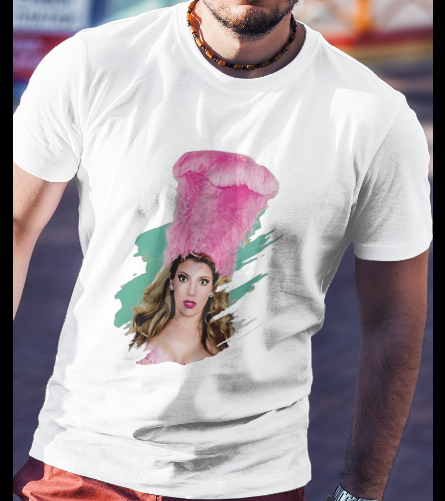 Maren Wade Showgirl Confessions Pink Feather Headdress T-Shirt