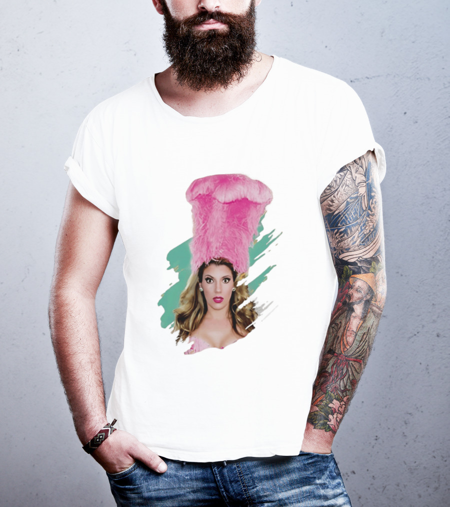 Maren Wade Showgirl Confessions Pink Feather Headdress T-Shirt
