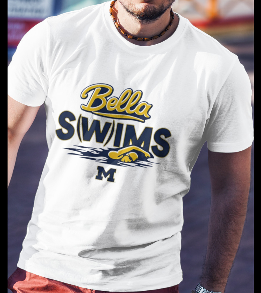 Bella Swims Michigan Wolverines M University Swimming T-Shirt