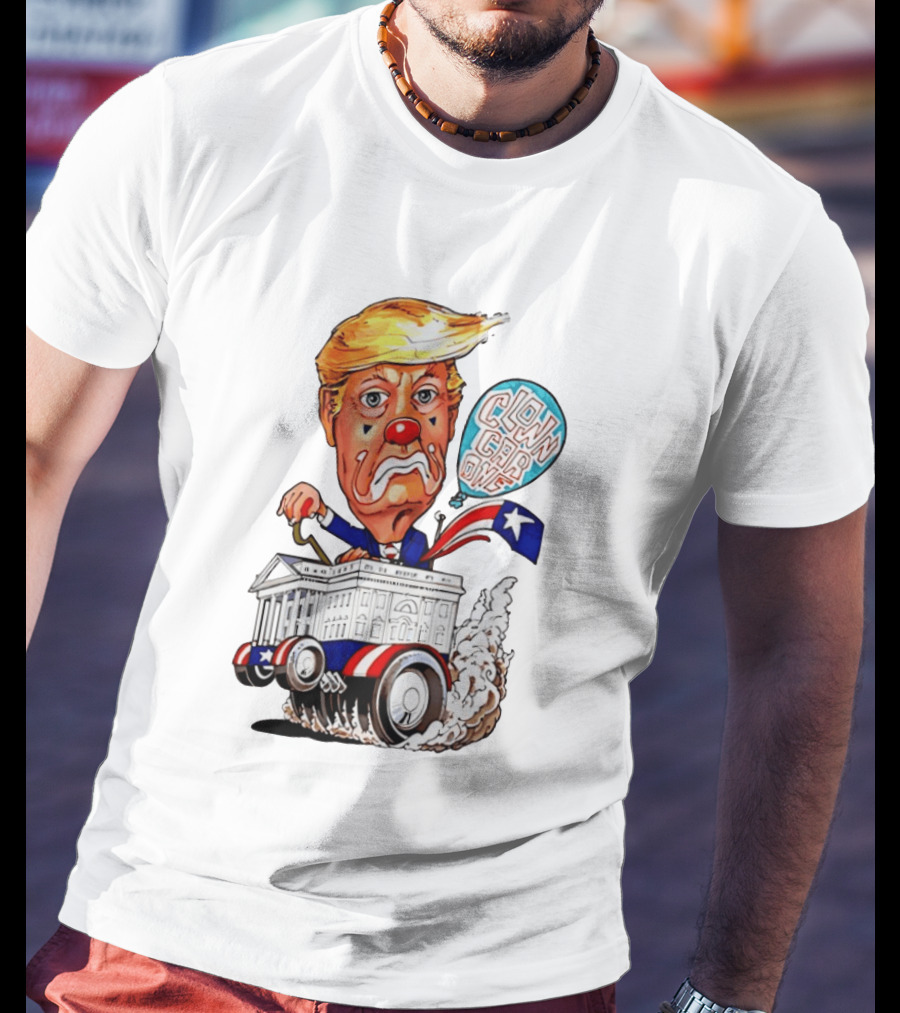 Clown Car One Cartoon Trump White House Sátira Política Divertida T-Shirt