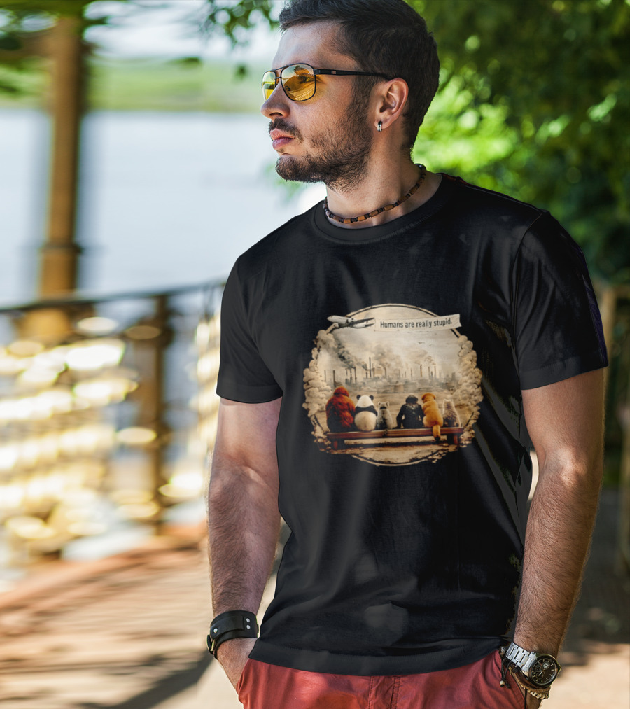 Humans Are Really Stupid Animals Ing Factory Smoke Pollution T-Shirt