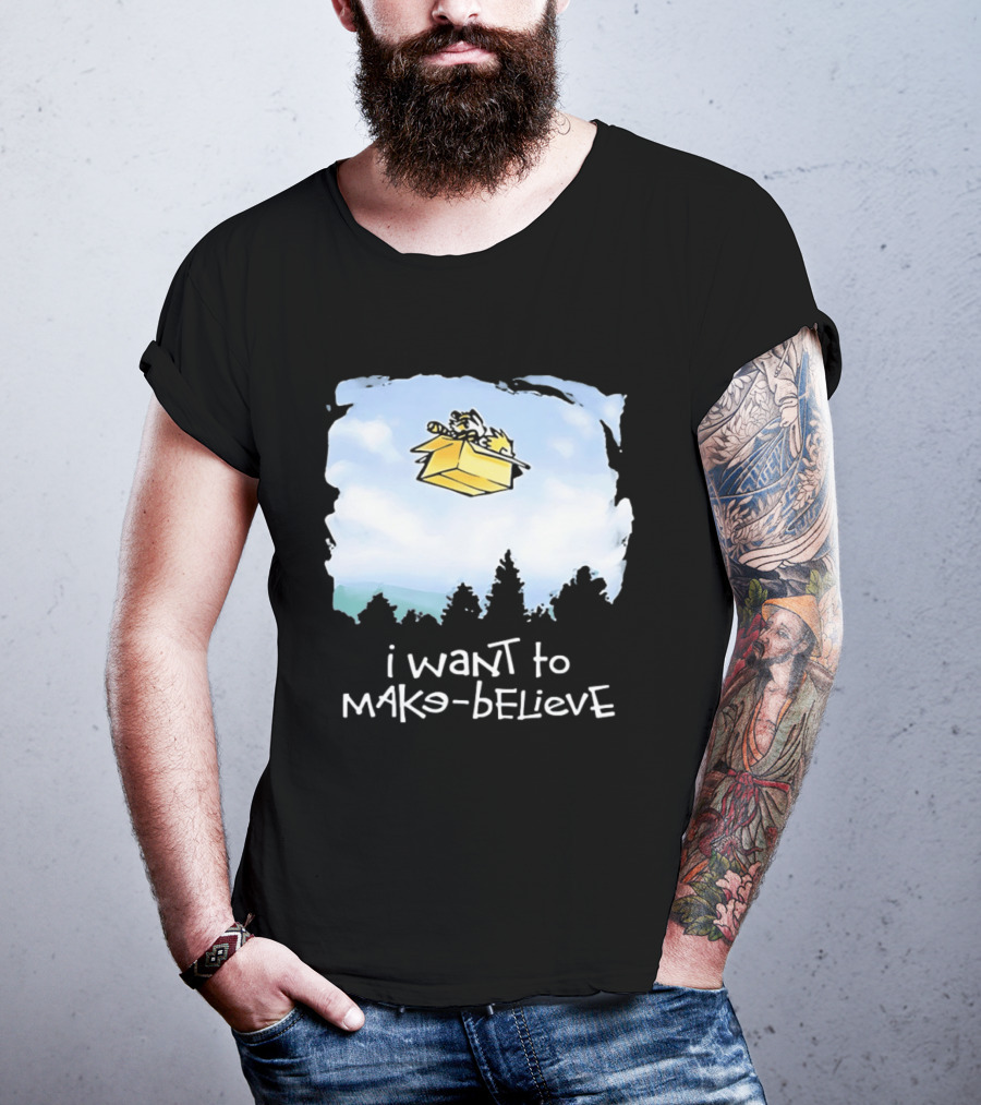 I Want To Mako Believe Calvin And Hobbes Inspired Flying Box Adventure T-Shirt