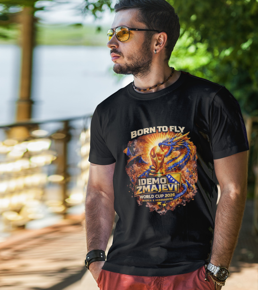 Born To Fly Bosnia World Cup 2026 Idemo Zmajevi Dragon Spirit T-Shirt