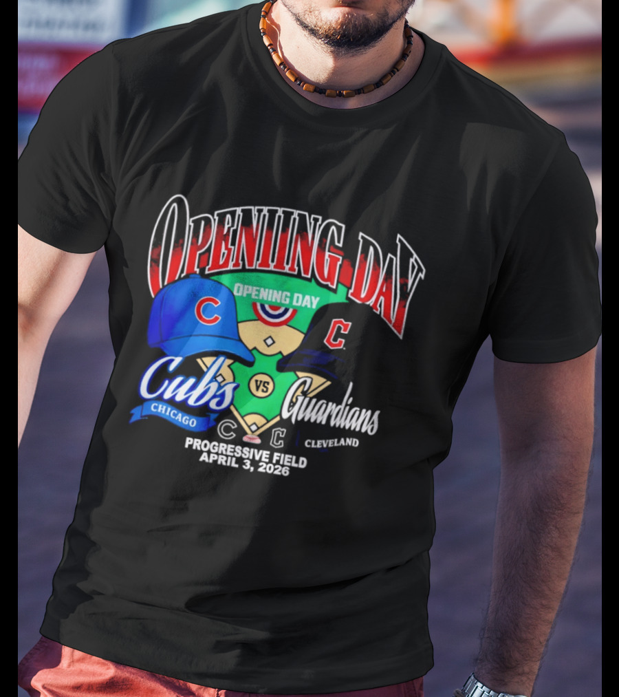 Chicago Cubs Vs Cleveland Guardians Opening Day April 1 2026 Progressive Field T-Shirt