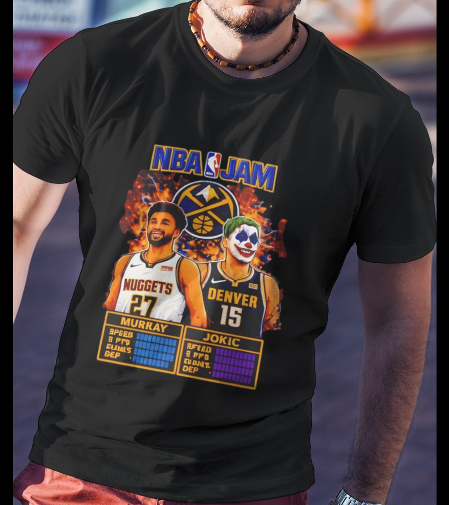 NBA Jam Denver Nuggets Jokic And Murray Basketball Legends T-Shirt