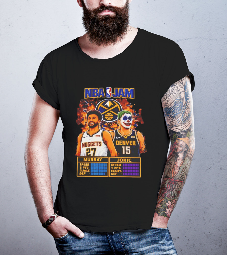 NBA Jam Denver Nuggets Jokic And Murray Basketball Legends T-Shirt