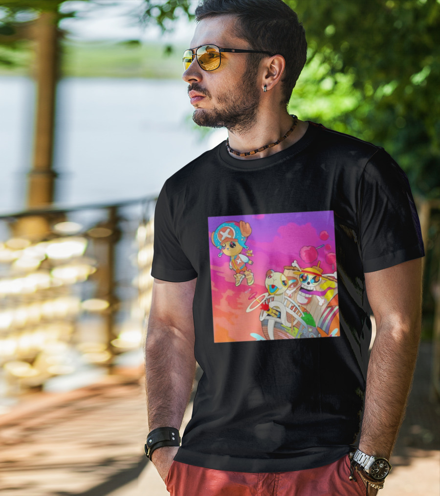 Choppers One Piece Graduation Colorful Adventure Scene T-Shirt