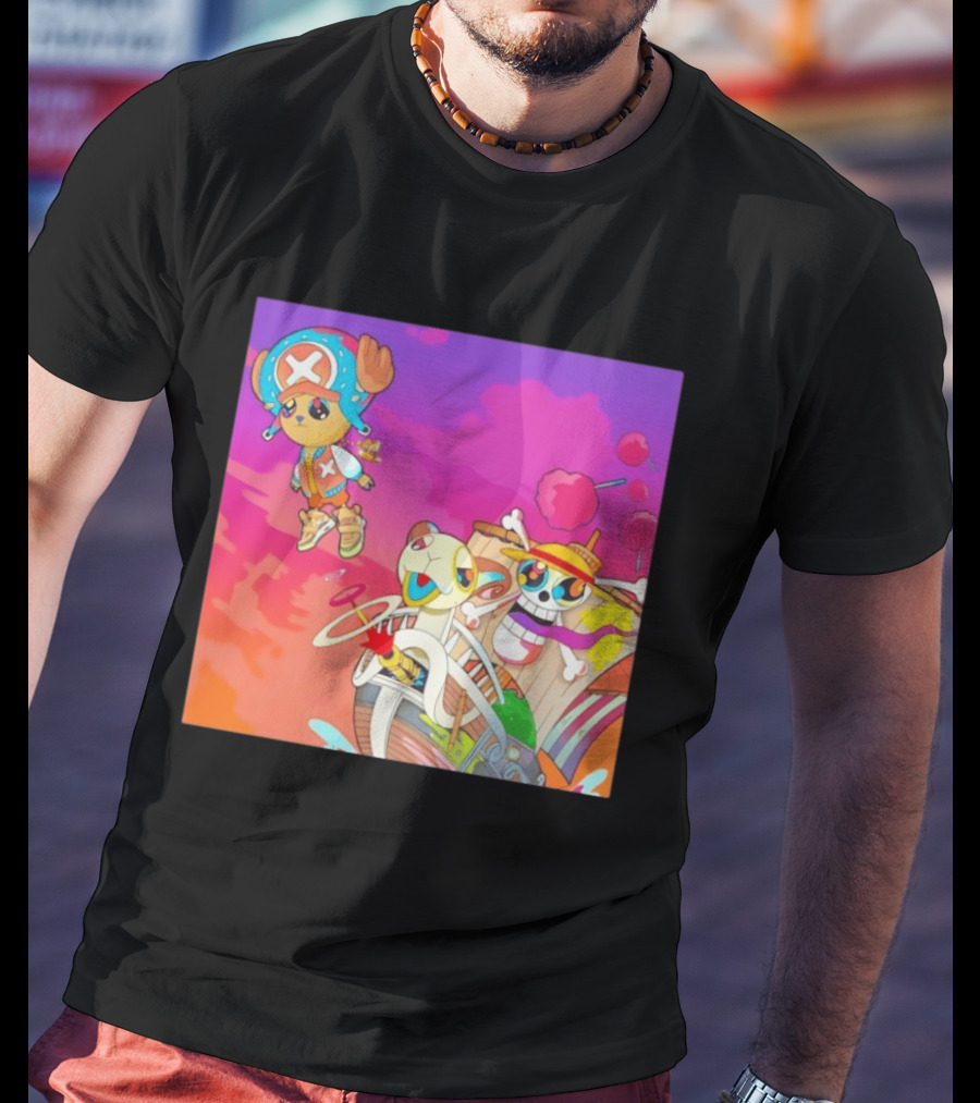 Choppers One Piece Graduation Colorful Adventure Scene T-Shirt