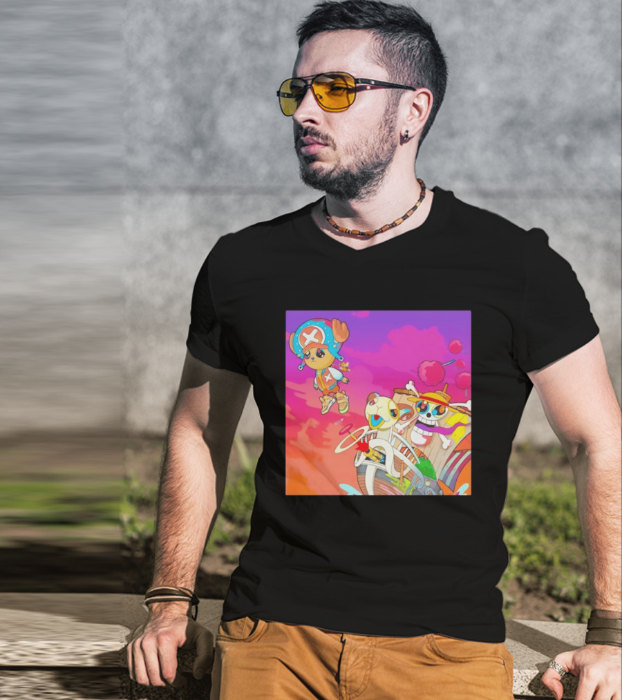 Choppers One Piece Graduation Colorful Adventure Scene T-Shirt