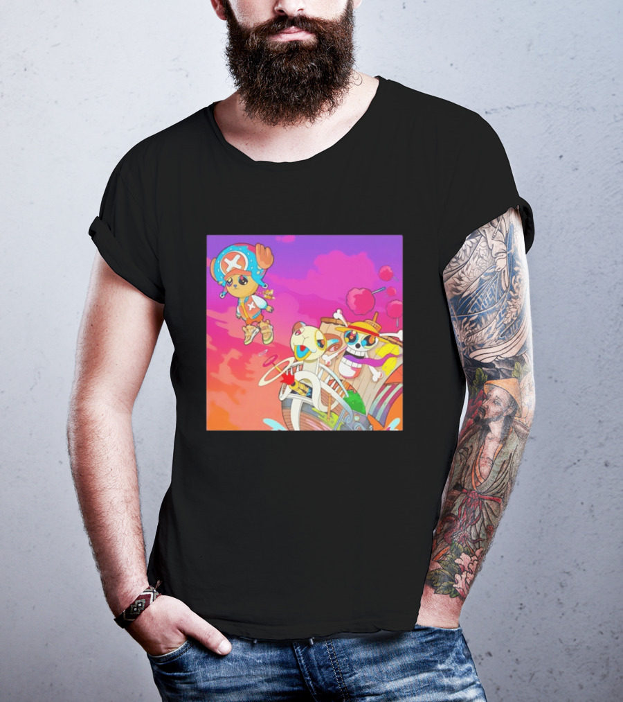 Choppers One Piece Graduation Colorful Adventure Scene T-Shirt