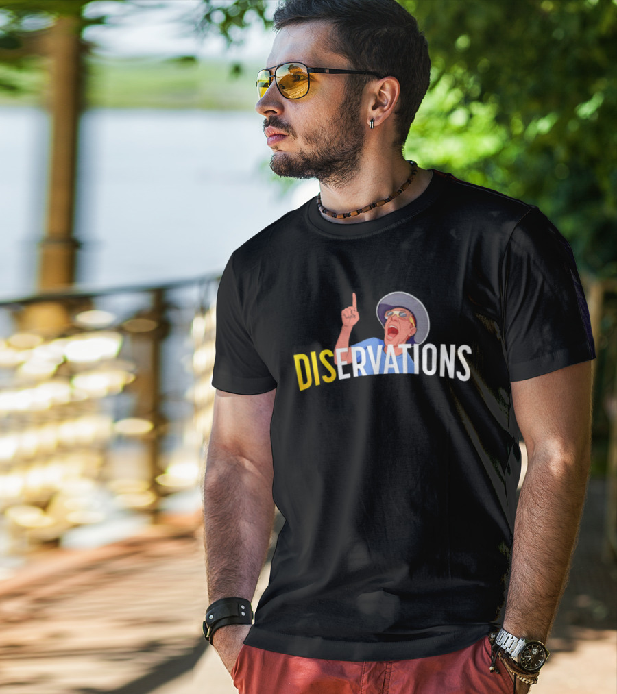 DISERVATIONS Cartoon Character With Pointing Gesture And Hat T-Shirt