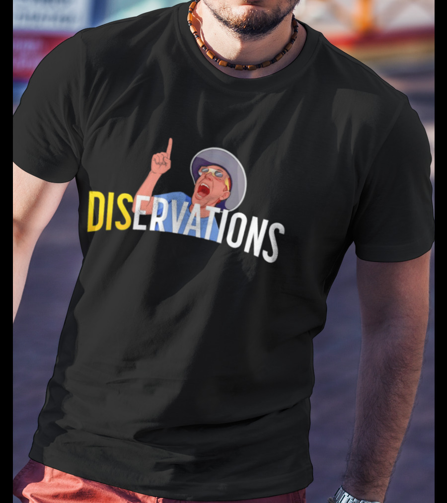 DISERVATIONS Cartoon Character With Pointing Gesture And Hat T-Shirt