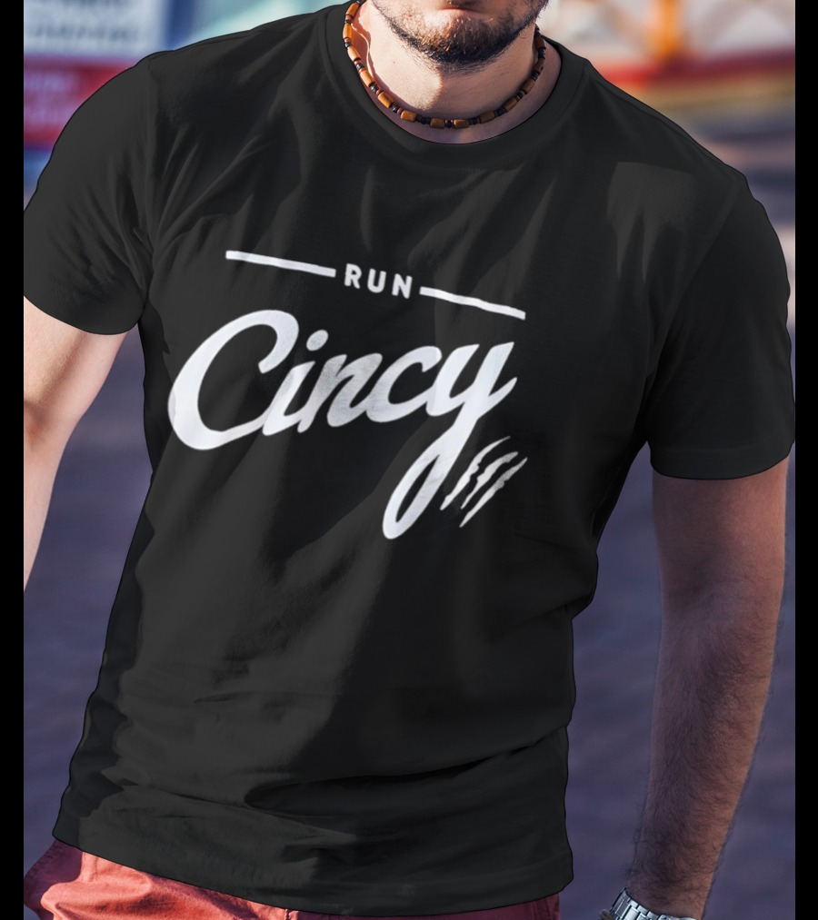 RUN CINCY Cincinnati Athletics Enthusiasts Sportswear T-Shirt