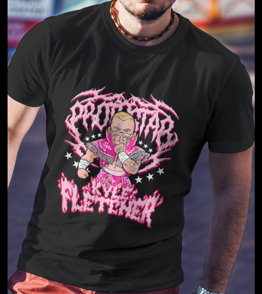 Protokid Kyle Fletcher Wrestling Pink Stars T-Shirt