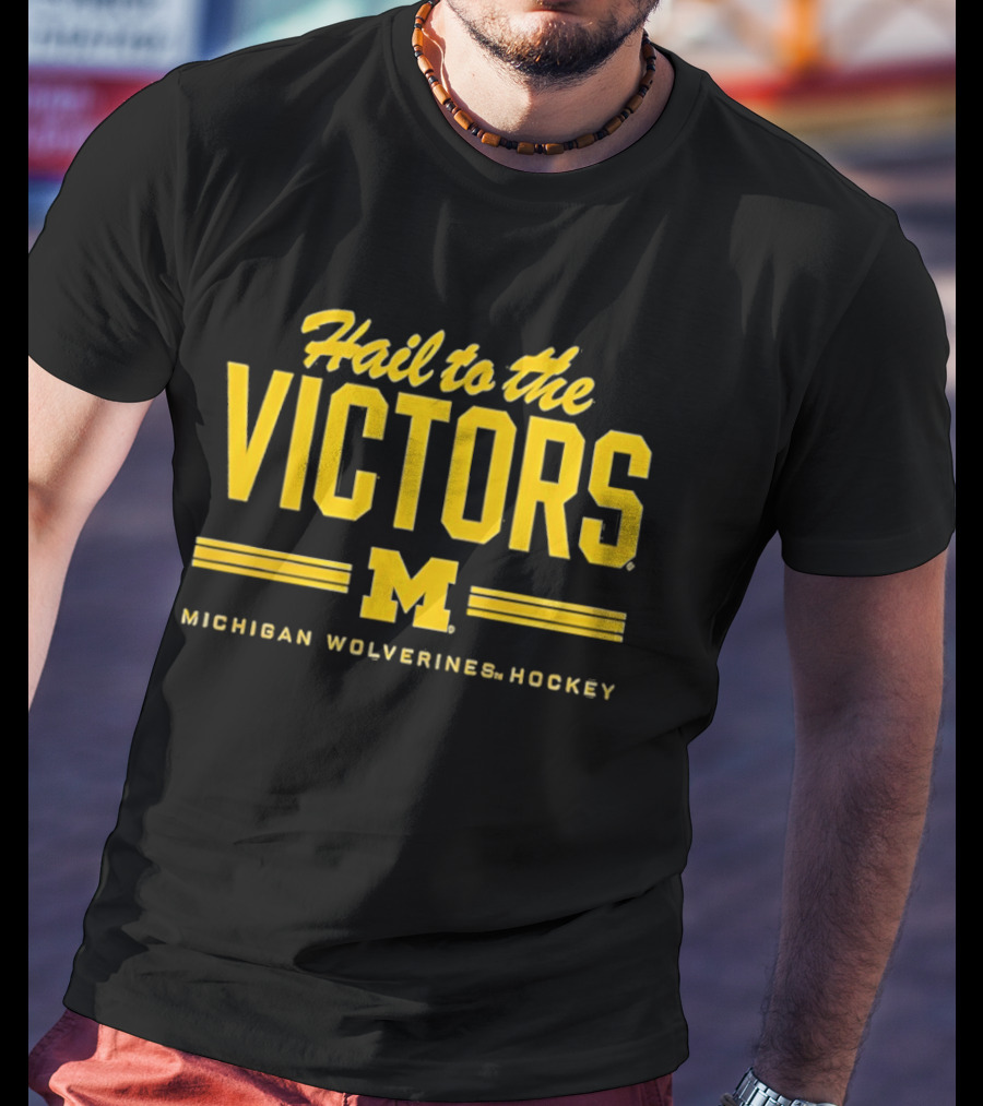 Michigan Wolverines Hockey Hail To The Victors M T-Shirt