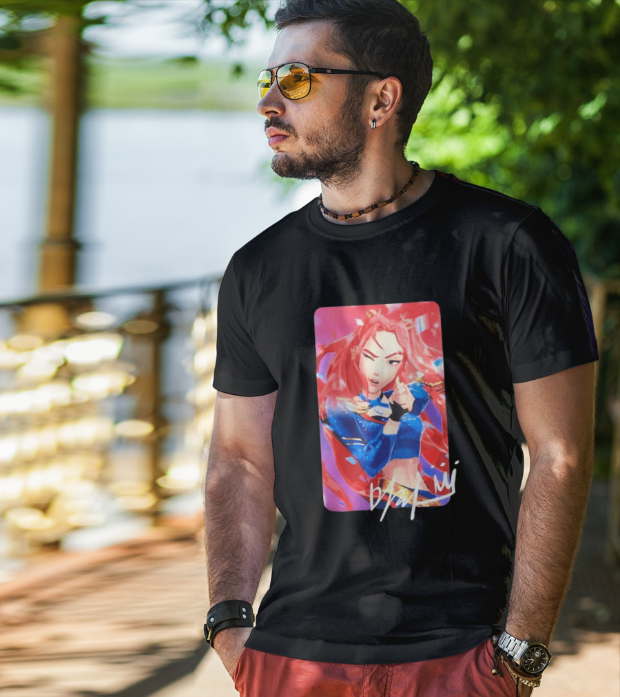Mira KPop Demon Hunters HUNTR X Dance Performance Red Blue Outfit T-Shirt
