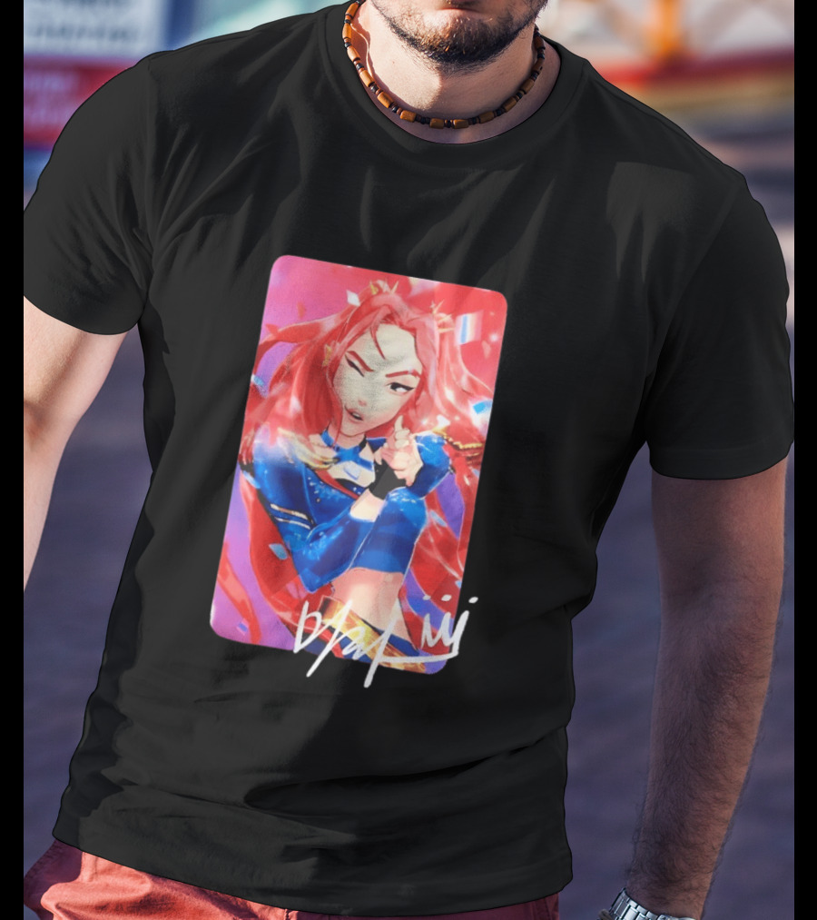 Mira KPop Demon Hunters HUNTR X Dance Performance Red Blue Outfit T-Shirt