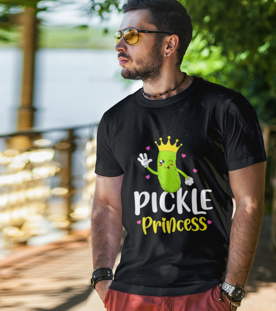 Pickle Princess Crown Cute Fun Cartoon T-Shirt