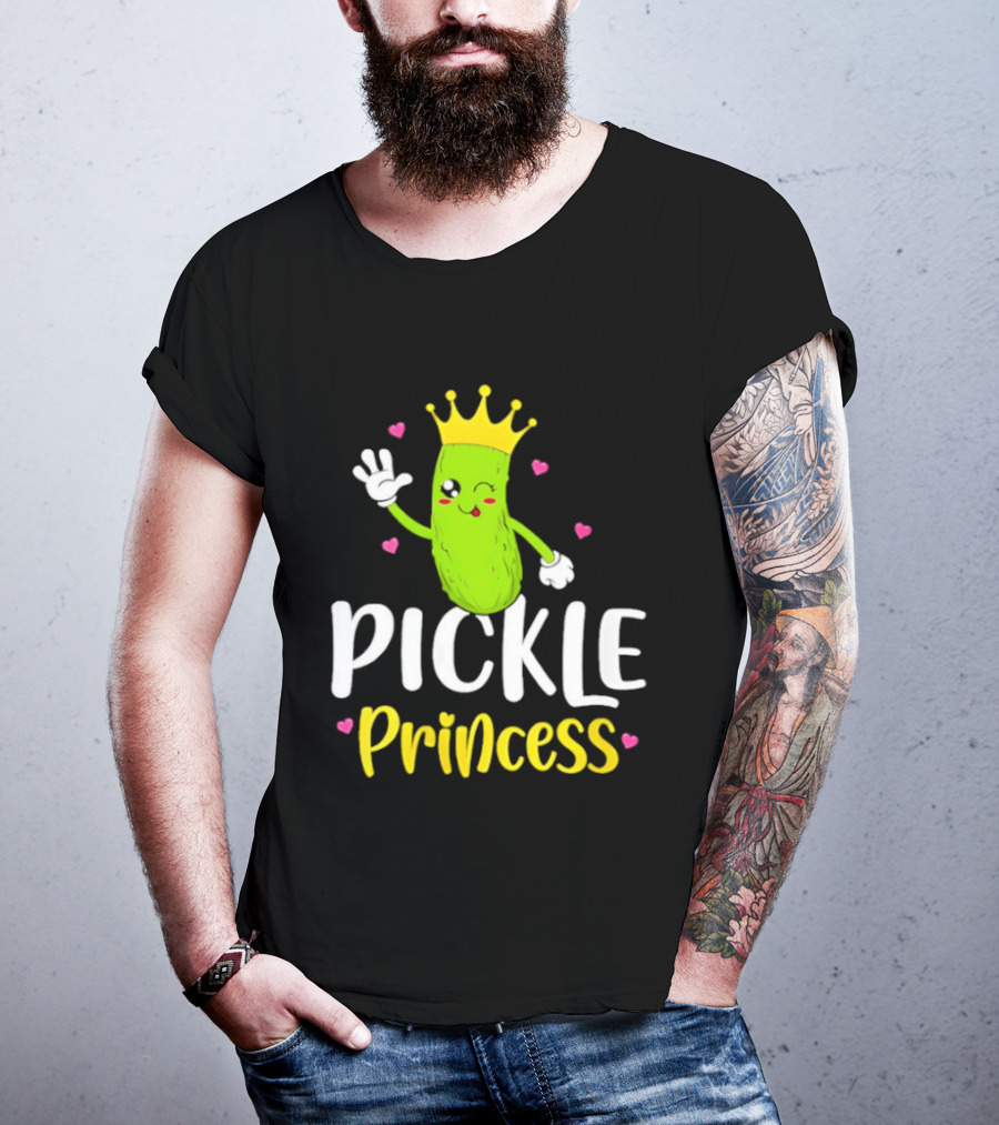 Pickle Princess Crown Cute Fun Cartoon T-Shirt
