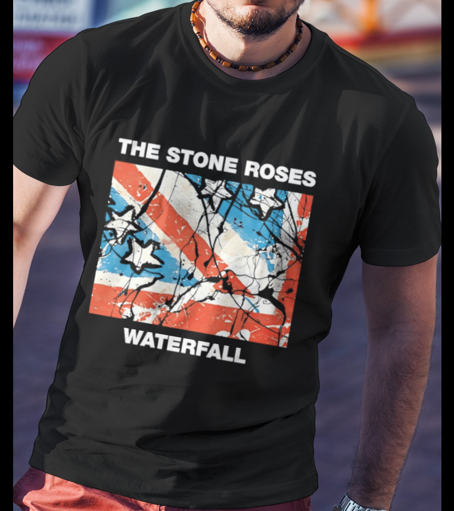 The Stone Roses Waterfall Flag Stars Union Jack T-Shirt